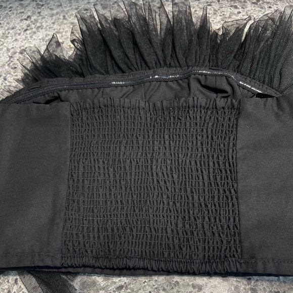 Ranna Gill Black Balletcore Whimsigoth Tulle Ruffle Tube Top Size XS - Picture 10 of 11